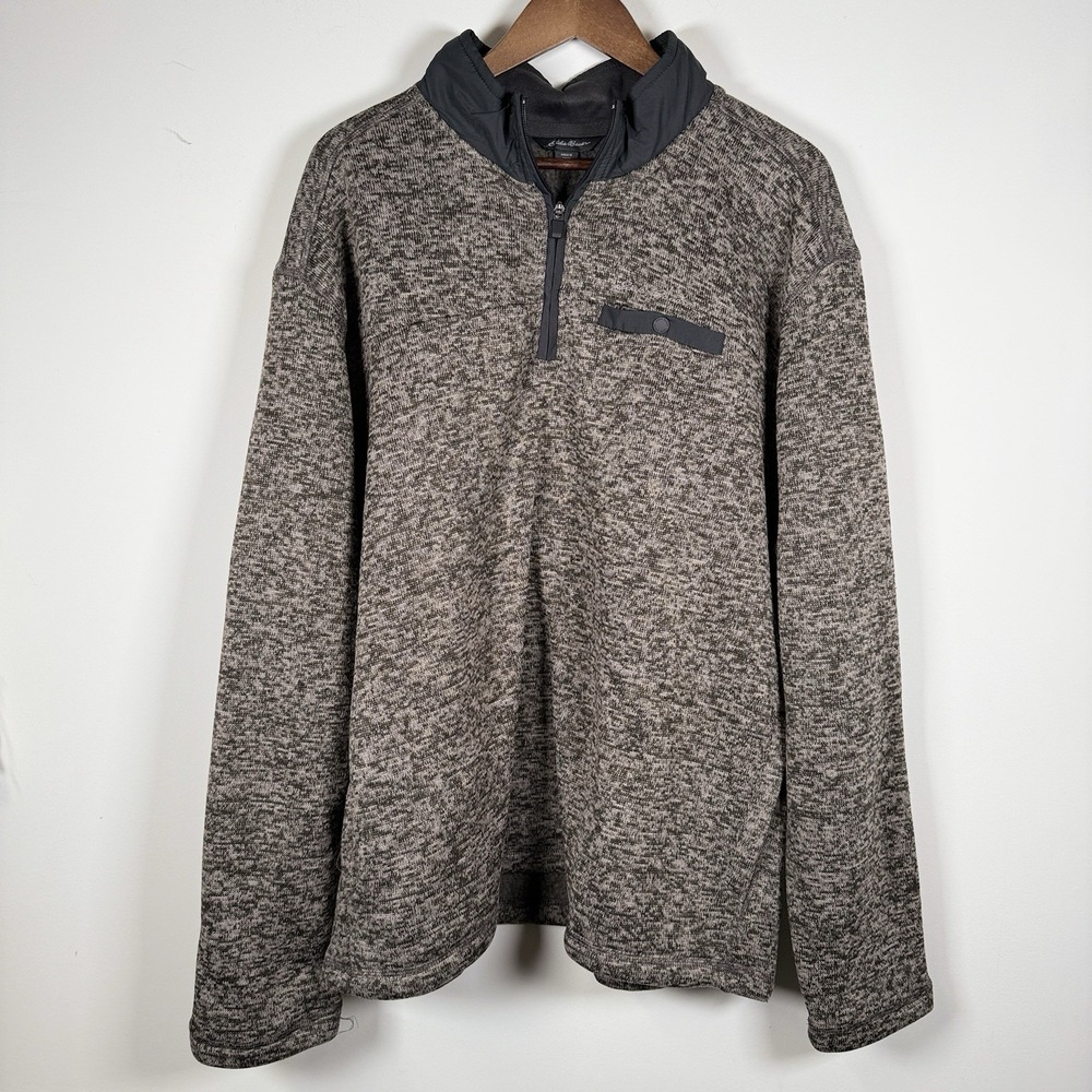 Eddie Bauer Men's 1/4 Zip Pullover‎ Fleece Lined Size XXL